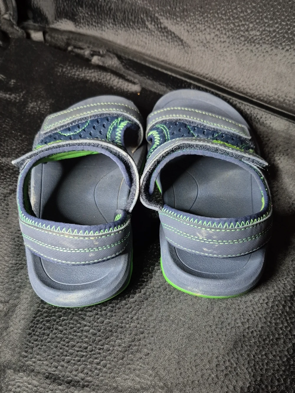 Teva Children's 12 Navy & Lime Green Kids' Adjustable Sandals